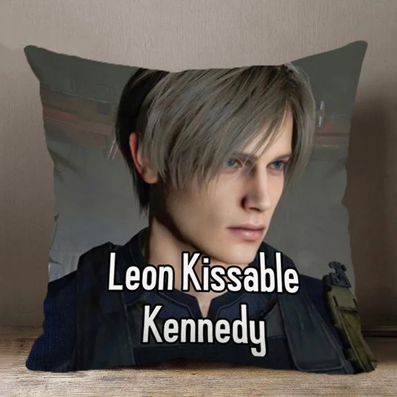 Pillows Case 45x45 50x50 Double Side Pink Pillow Cover CP Couples Boyfriend Girlfriend Heart Leon Kennedy Decorative Pillowcase