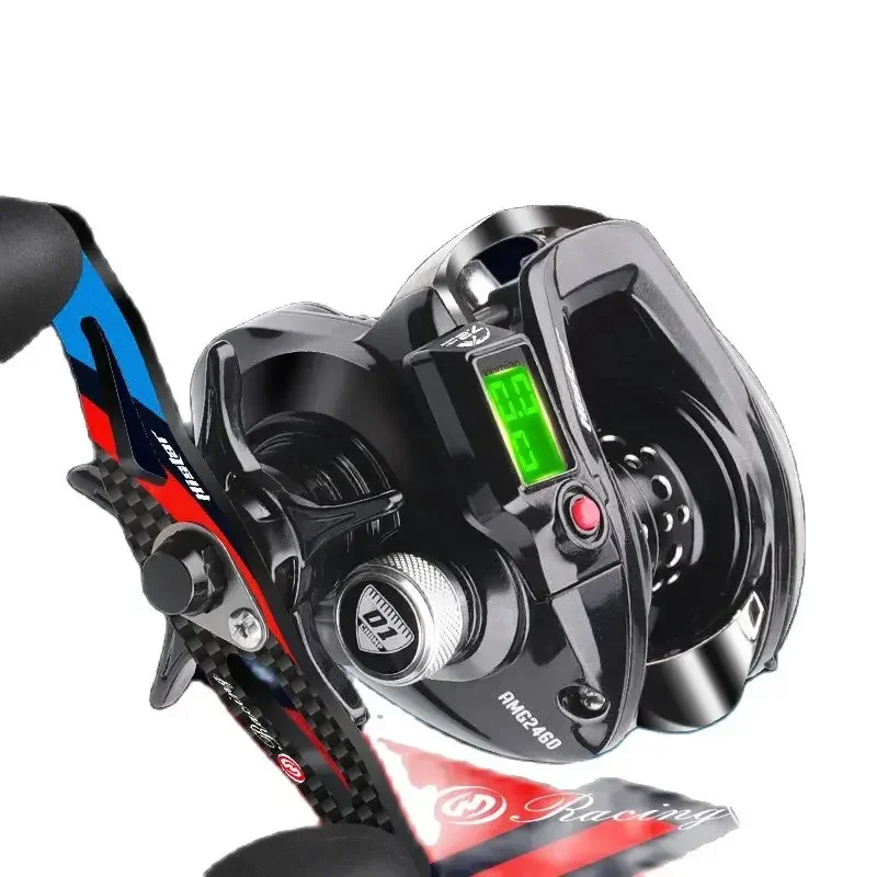 Imagem -02 - Histar-amg Long Cast Baitcasting Carretel de Pesca Led Digital Alta Relação 10kg Drag Power Mais bb Travagem Magnética Luz de Fundo