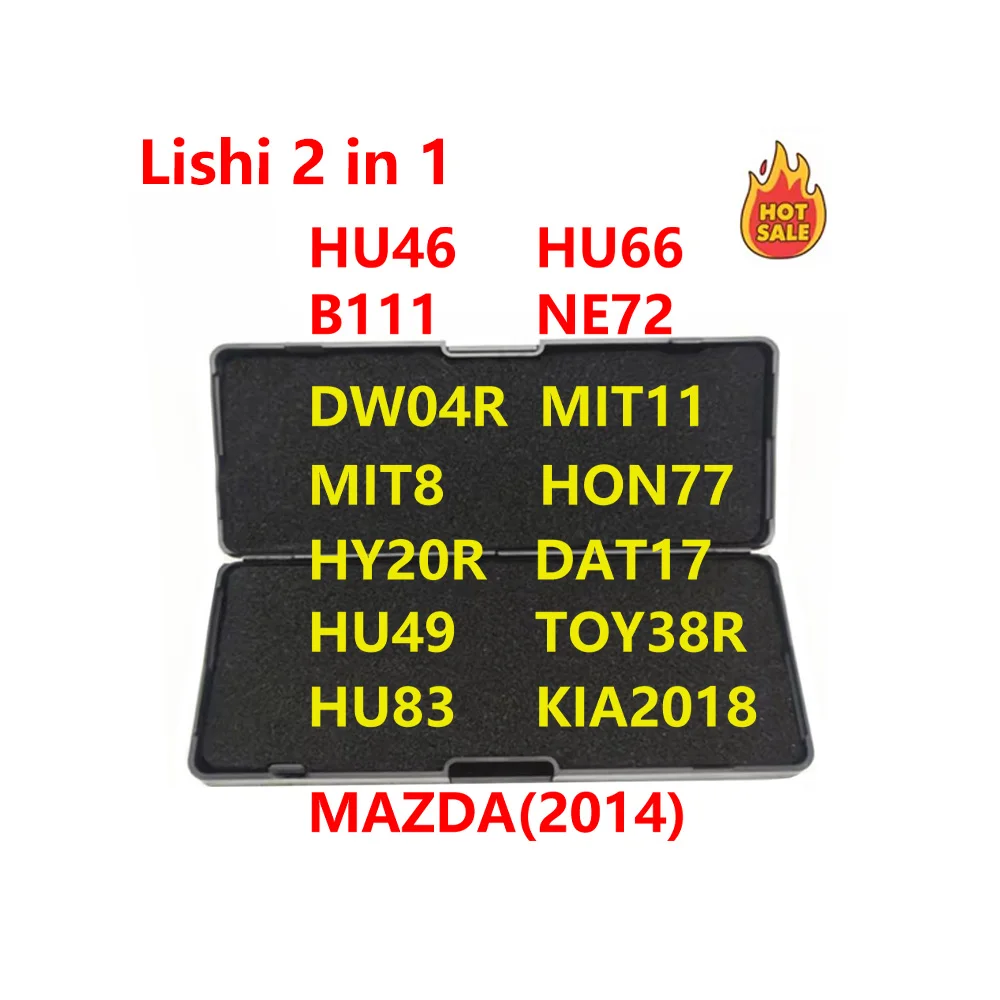 LISHI 2 في 1 HU46 HU66 B111 NE72 DW04R MIT11 MIT8 HON77 HY20R DAT17 HU49 TOY38R KIA2018 HU83 HU87 مازدا (2014) أداة الأقفال