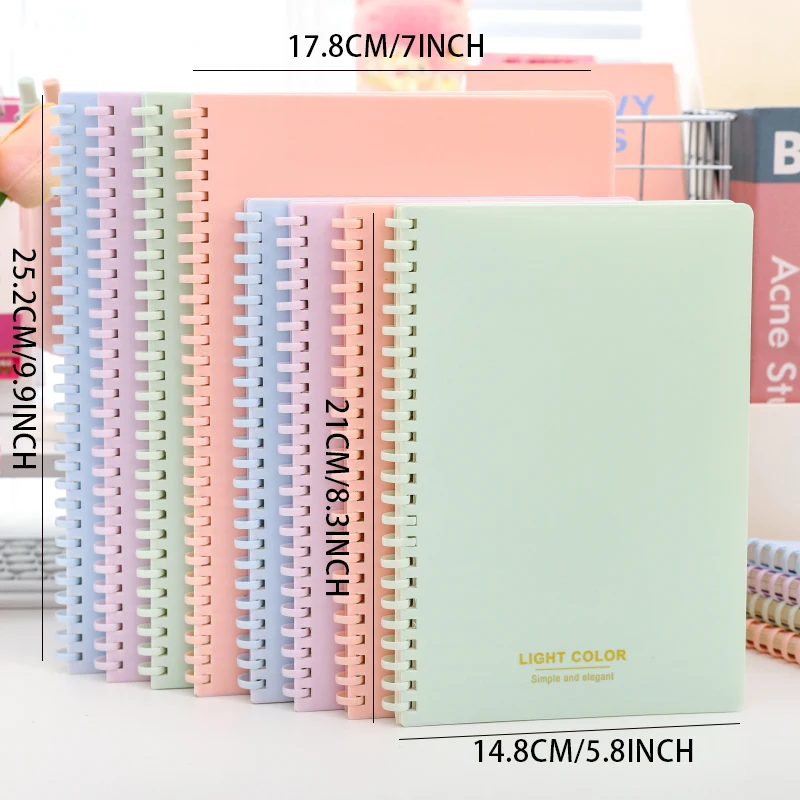 A5/B5 Multi color Soft Elastic Spiral Soft Coil Notebook 70 sheets, with an easy to tear inner page design