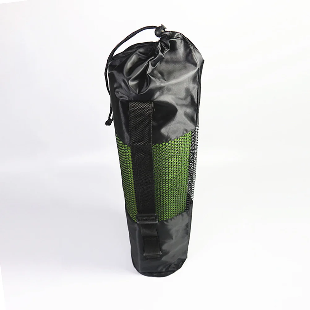 

3Pcs Yoga Mat Storage Bag Large Capacity Half Mesh Foldable Sling Exercise Fitness Carrier for 6mm Thickness Mat Black