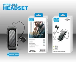 2022 K56 Mini Bluetooth Headset BT5.2 Call Remind Vibration Collar Clip Earphone Retractable Smart Sports Business Headphone