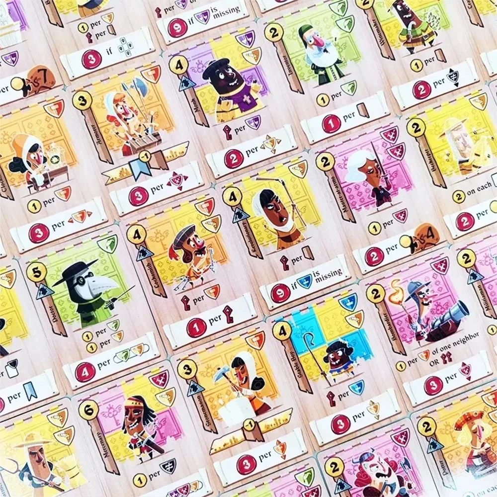 Jogo de tabuleiro combo de castelo, 2-5 jogadores, versão em inglês, jogo de estratégia para festa/família, jogos de cartas de mesa