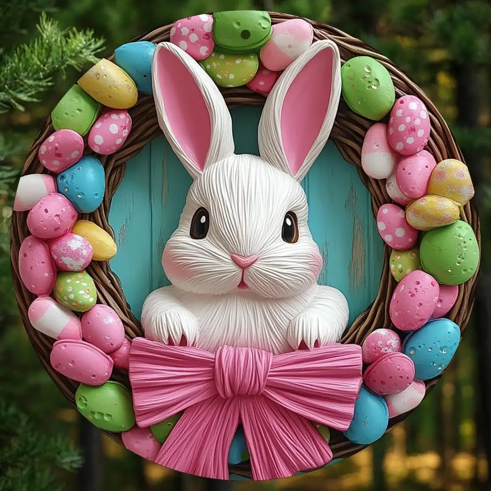 Easter Series Decorative Hanging Wooden Holiday Decoration Door Plate Rabbit Egg Living Room Porch Wall Decoration Wall Hanging