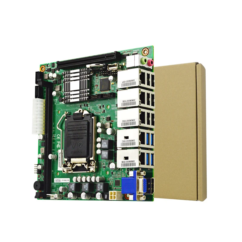 New Server 5 LAN Firewall Mini-ITX Motherboard with  H110 Chipset Single Channel DDR4 Integrated Graphics