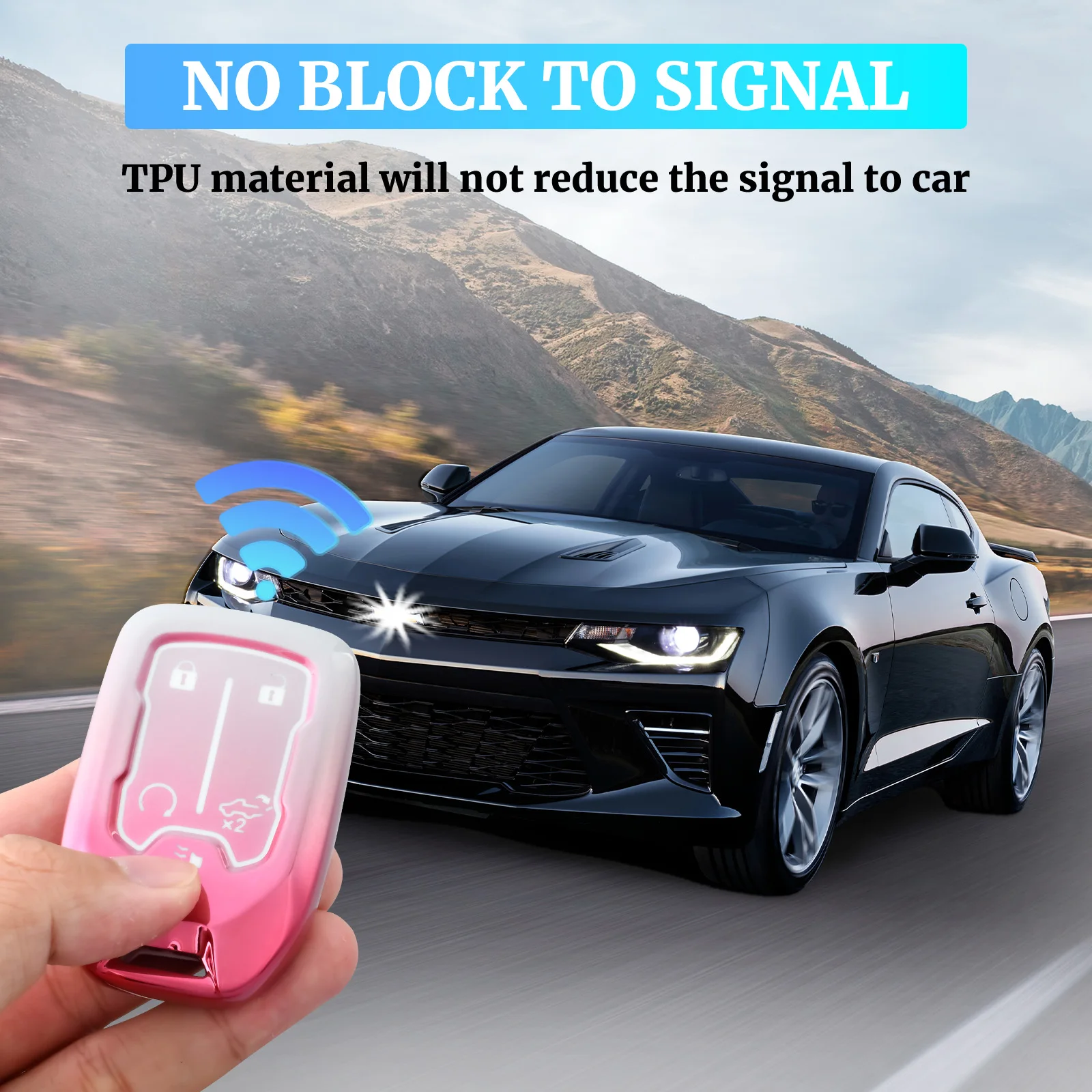 Gradient Car Remote Key Fob Shell Case Cover Fit for GMC Sierra Chevrolet Silverado 1500 2500 3500HD Chevy Keyless view 6
