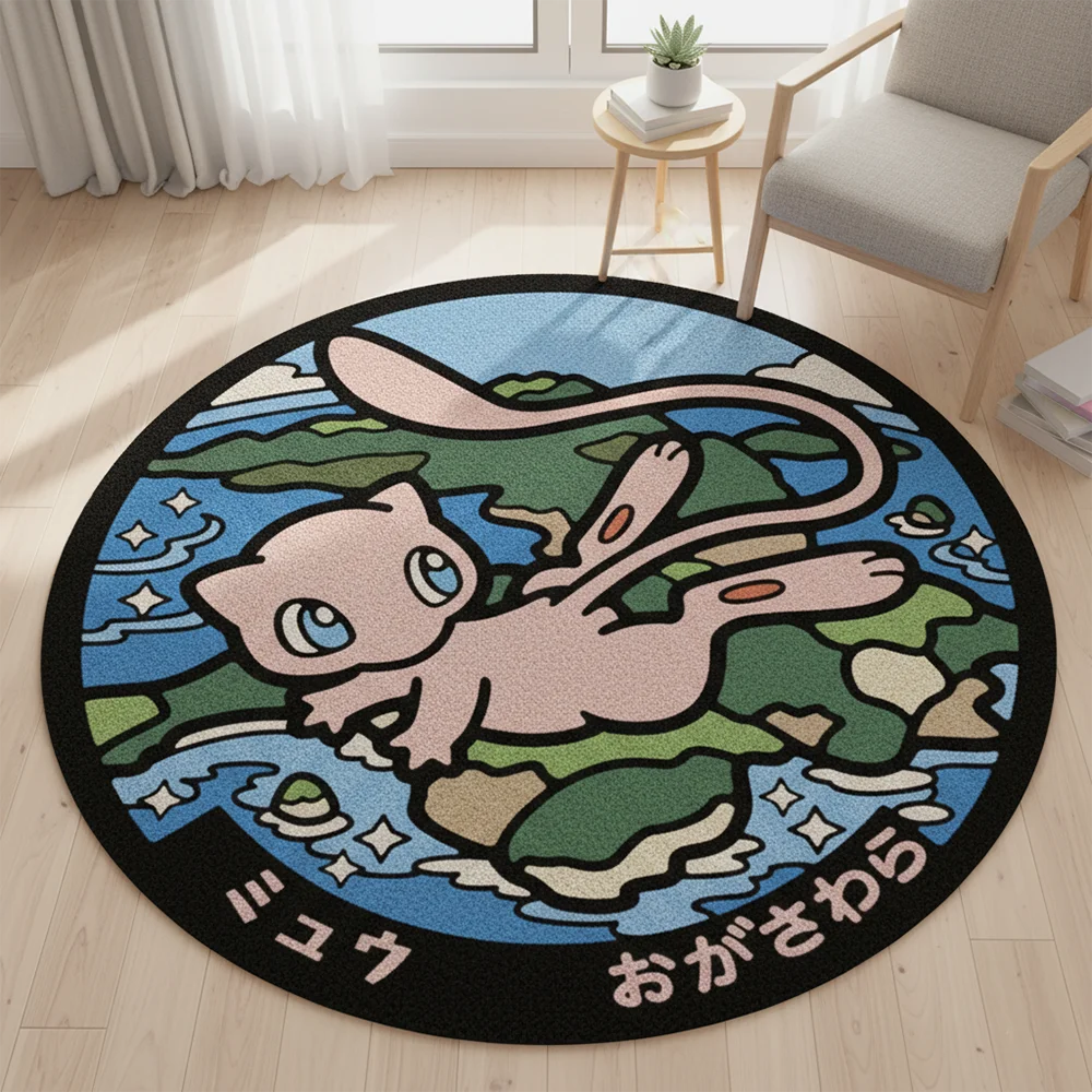 Accessories For Your Gaming Room - ポケモンミュウアニメラグかわいい美的ルーム装飾ソフトプラッシュカーペット滑り止めフロアマットゲームルームかわいいオタクギフト寝室