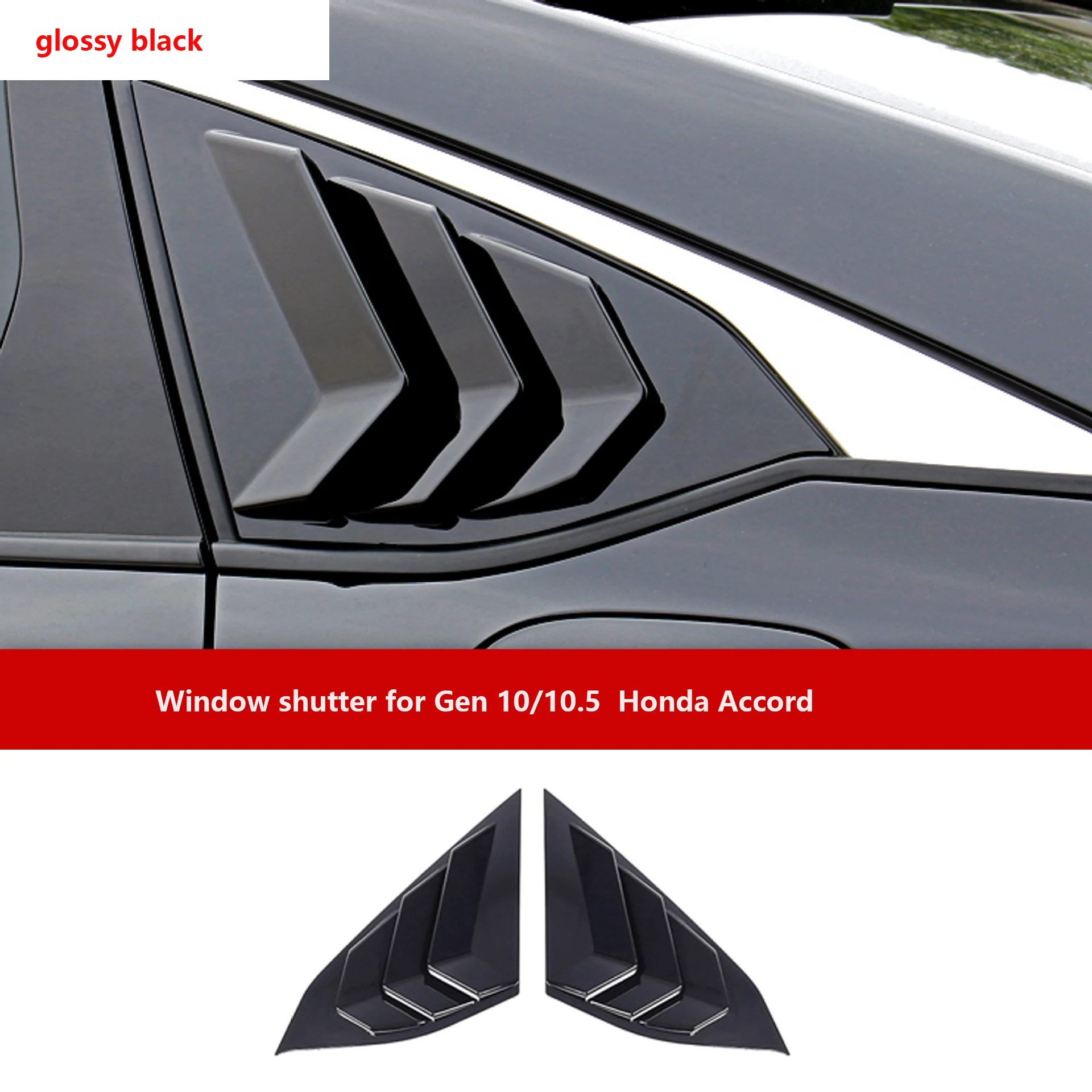 

For Honda Accord 10th /10.5th Gen 2018 2019 2020 2021 2022 Rear Louver Window Side Shutter Cover Trim Sticker Vent Scoop