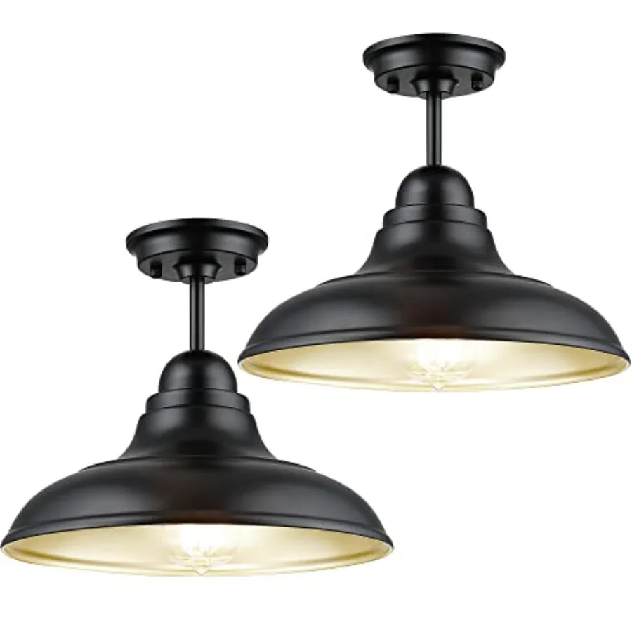 Farmhouse Semi Flush Mount Ceiling Lights Modern Ceiling Light Fixture with Black Finish for Kitchen Hallway Entryway Dining Ro