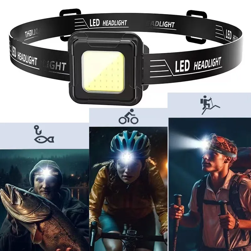 

Mini Headlight COB LED Headlamp 3 Modes Waterproof Headlight Head Flashlight Torch Lantern for Outdoor Camping Night Fishing