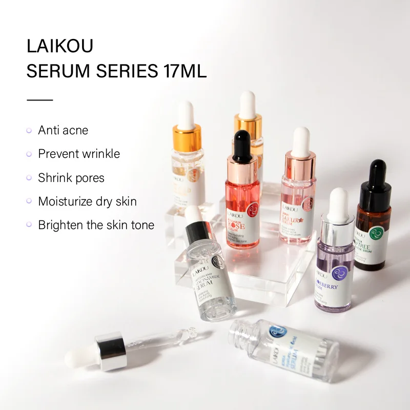 17ml Eight Color Essence Sodium Hyaluronate Sakura Niacinamide VC Snail Essence Skin Care Oil