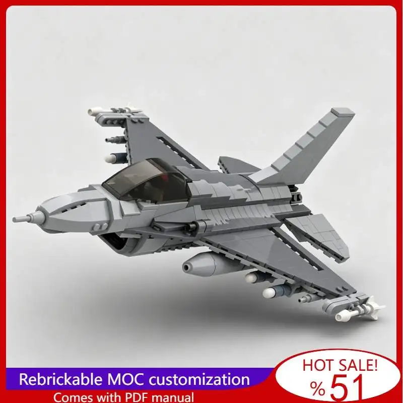 556PCS F 16 Fighting Falcon Multirole War Series Fighter Jet With Retractable Landing Gear Build Blocks DIY Christmas Gift Toy