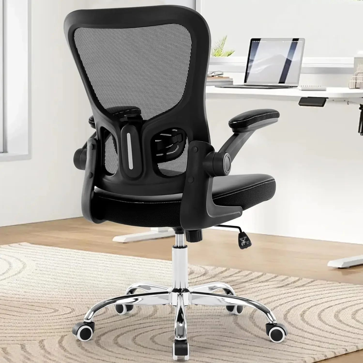 

Office Chair, Ergonomic Desk Chair, PU Leather Padded Computer Chairs, Mesh Executive Chair with Lumbar Support