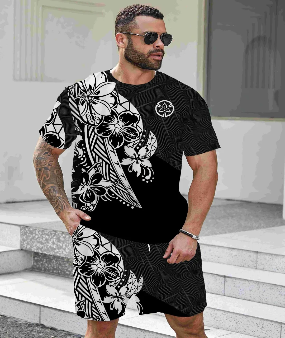 

2025 summer new 3D digital printing men's suit fashion breathable T-shirt short sleeve outdoor casual T-shirt clothing