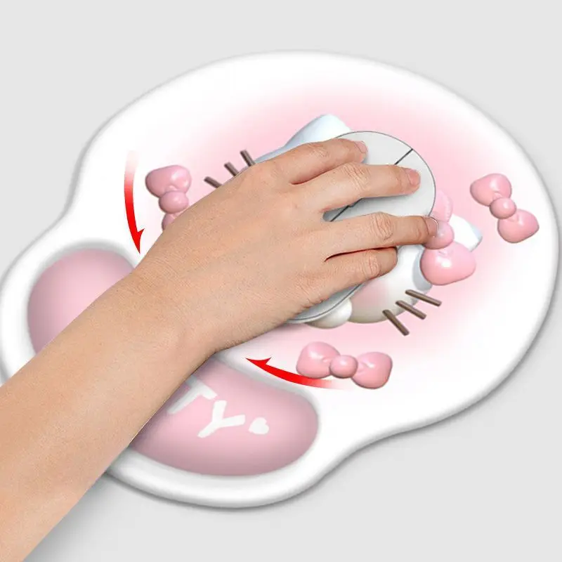 

Anime Sanrio Hello Kitty Kawaii Mouse Pad with Wrist Rest Non-Slip Rubber Computer Keyboard Pad Office Play Games Non-Slip Pad