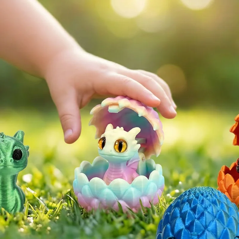 

3D Printed Dragon Egg with Mini Dragon Inside Cute Surprise Toy Desktop Decoration Gift for Kids Birthday Party Christmas Favors