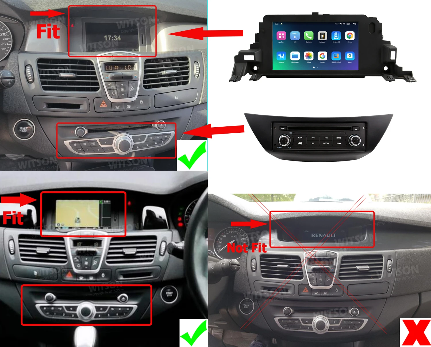 

OEM Car Radio 7" CarPlay For Renault laguna 3 Latitude 2011-2015 Use the original frame FM RDS MP3 MP4 Multimedia Stereo Player