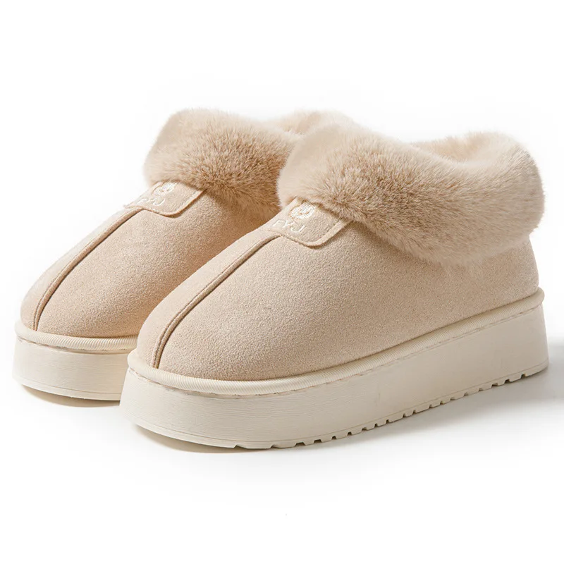 Cotton slippers 20025 autumn and winter women's home bag and postpartum thick sole warm couple with plush outdoor wear view 3