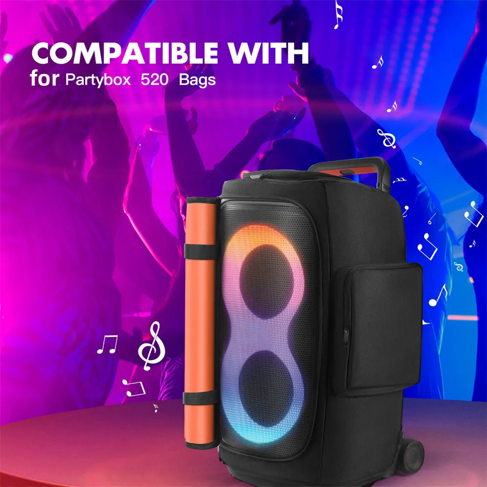 Picture 6: Portable Speaker Dust Case with Mic Pocket For JBL PARTYBOX 520 Speaker Storage Bag Speaker Case Double-Sided Protective Cover