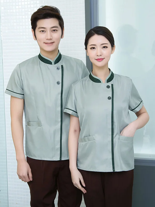 

Hotel Housekee Work orm ort Sve Summer Outfit Domestic Cleaning Auntie Workwear Loose Fit Thin Polyester Fiber