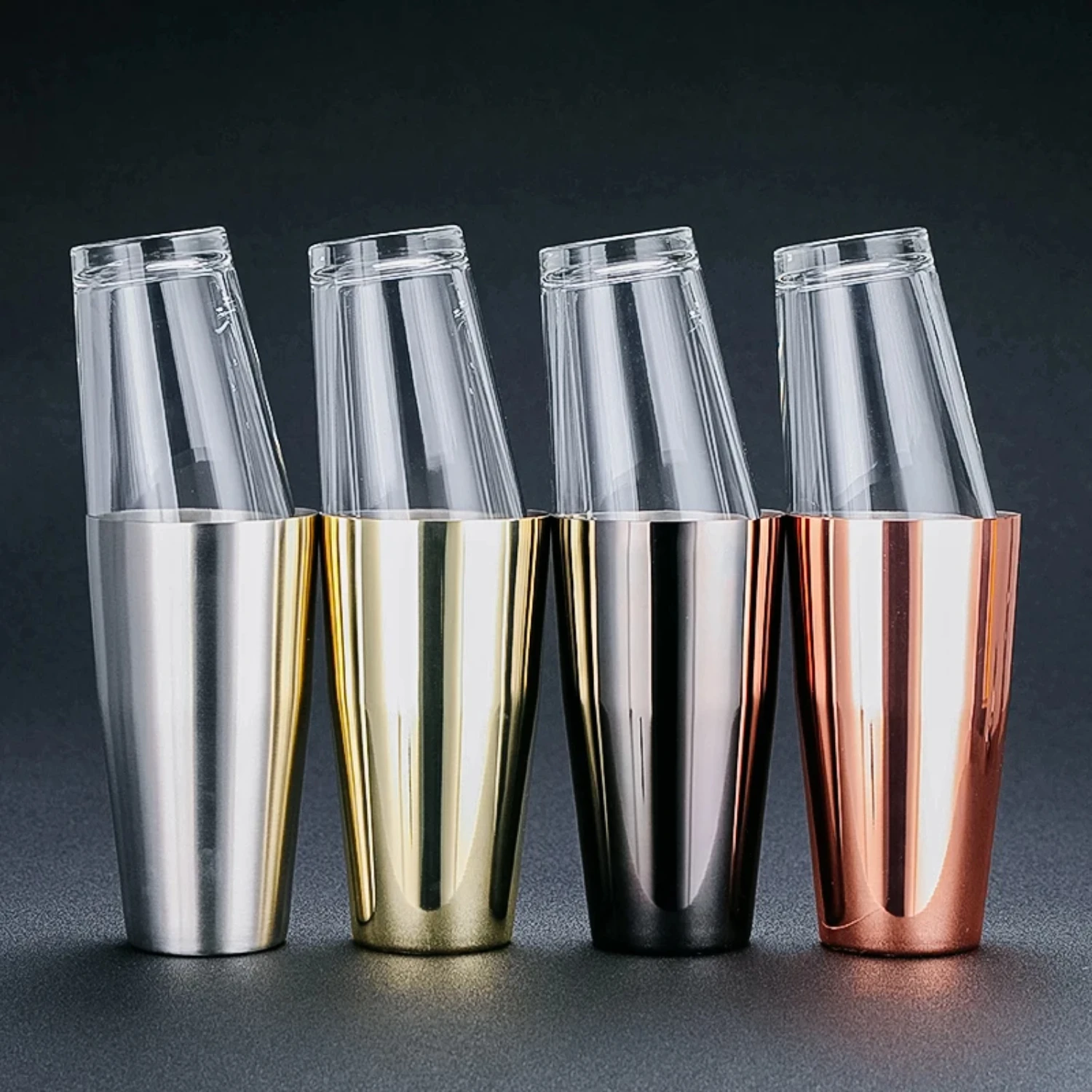 

Stylish Stainless Steel Cocktail Shaker Set with Boston Shaker, Mixing Glass, and Strainer - Premium Bartender Kit for Mixing Dr