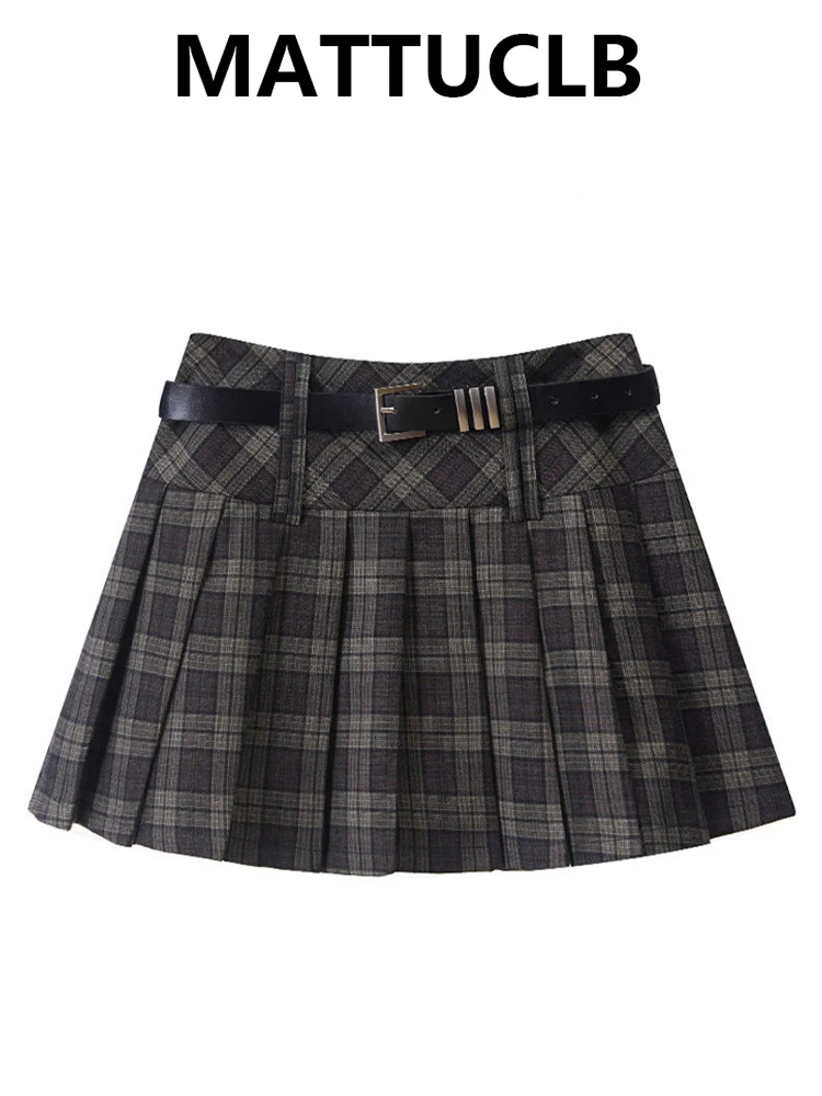 2025 Autumn Winter Women Korean Fashion A-line Mini Pleated Plaid Skirt 2000s Aesthetic Y2k JK College A-line Kpop Preppy Gyaru