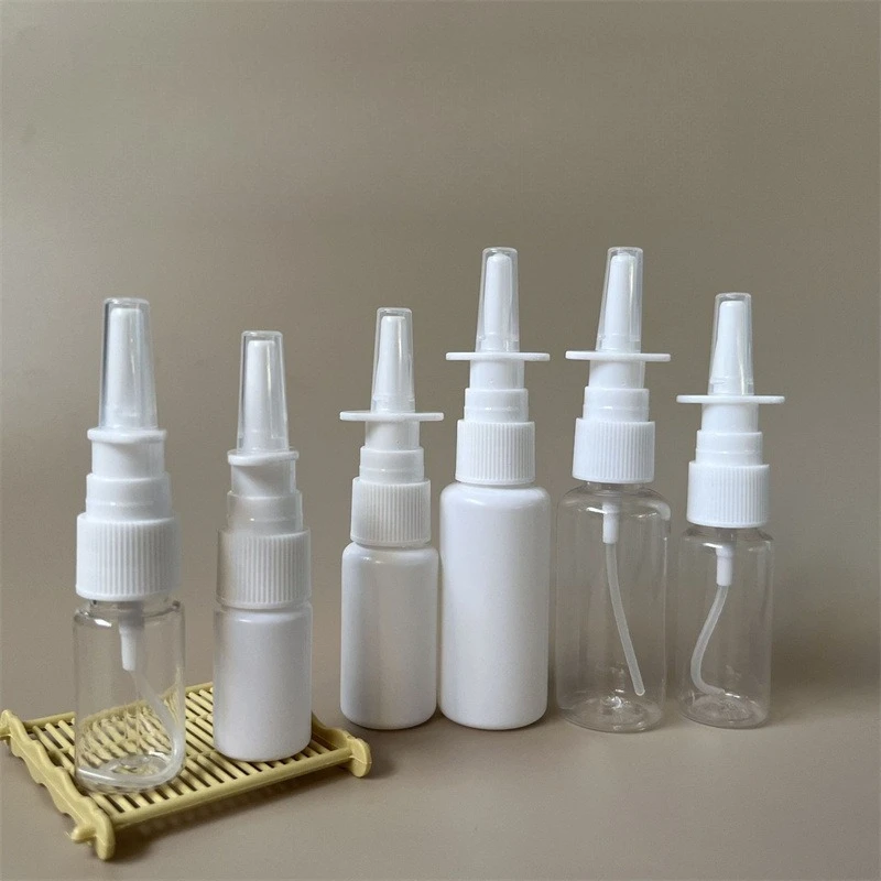 Botella pulverizadora de niebla con bomba de plástico, contenedor rellenable, botella cuentagotas para nariz, pulverizador Nasal vacío, contenedor rellenable, 5/10/20/30/50ml