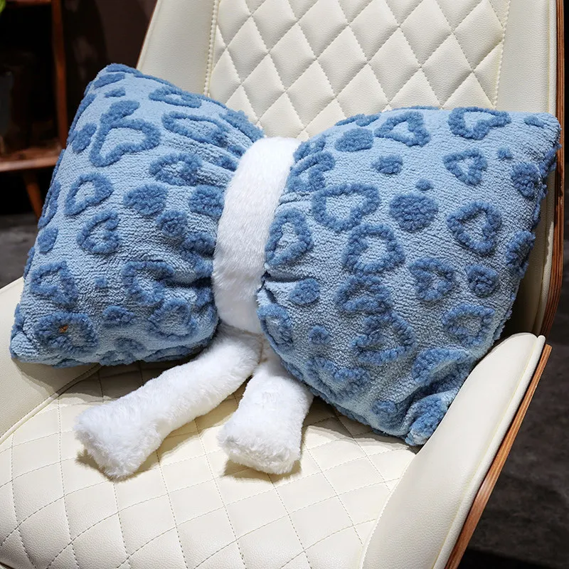 Coussin de canapé avec nœud papillon en forme de cœur d'amour, oreiller en peluche confortable pour la saint-valentin, cadeaux de princesse pour Couple