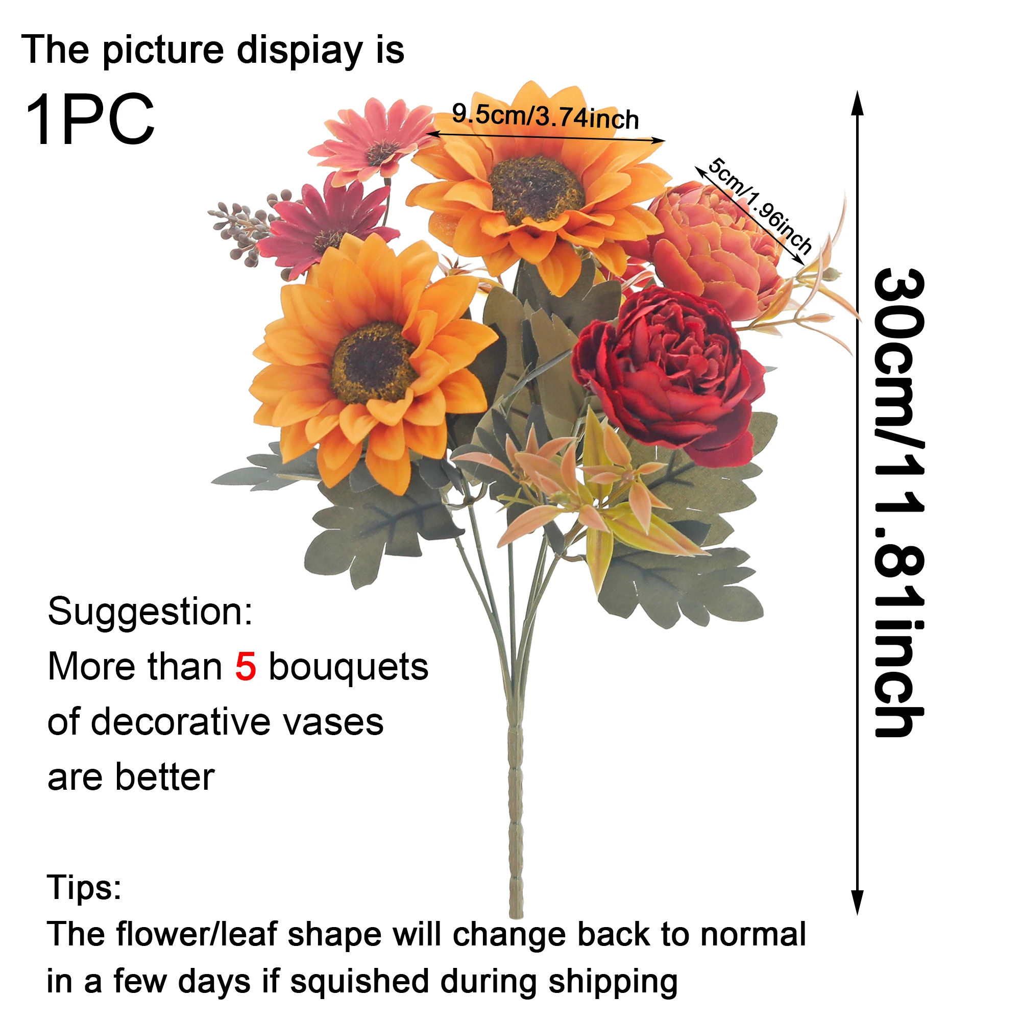 الفاوانيا الزهور الاصطناعية عباد الشمس باقة الزفاف الحرير الزفاف هدية المنزل في الهواء الطلق الخريف الخريف الديكور الربيع الزهور خلفية #6