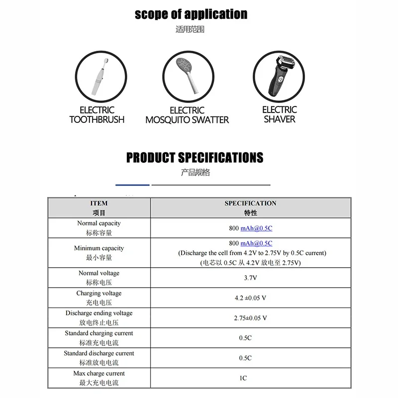 20-100 stücke Liitokala 3,7 Li-Ionen-Akku 800 V mAh Akku Mal für LED-Taschenlampe Spielzeug rechner