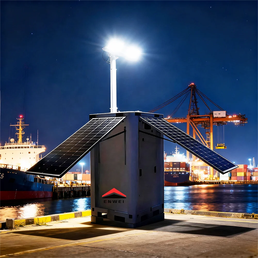 High Efficiency Lighting Solar Powered Led Floodlight Cuboid For Port Lighting