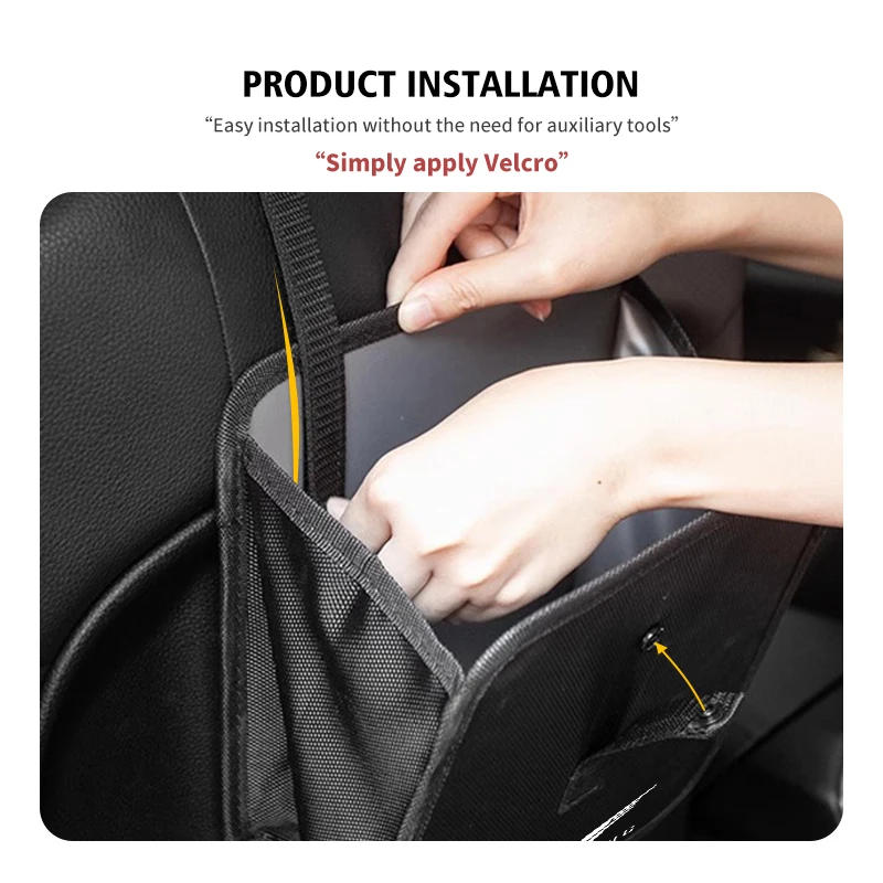 Car Rear Seat Leather Folding Storage Garbage Bag Waterproof For Cadillac CT5-V XT4 CT4 XT5 CT5 XT6 CT6 Escalade Seville Deville