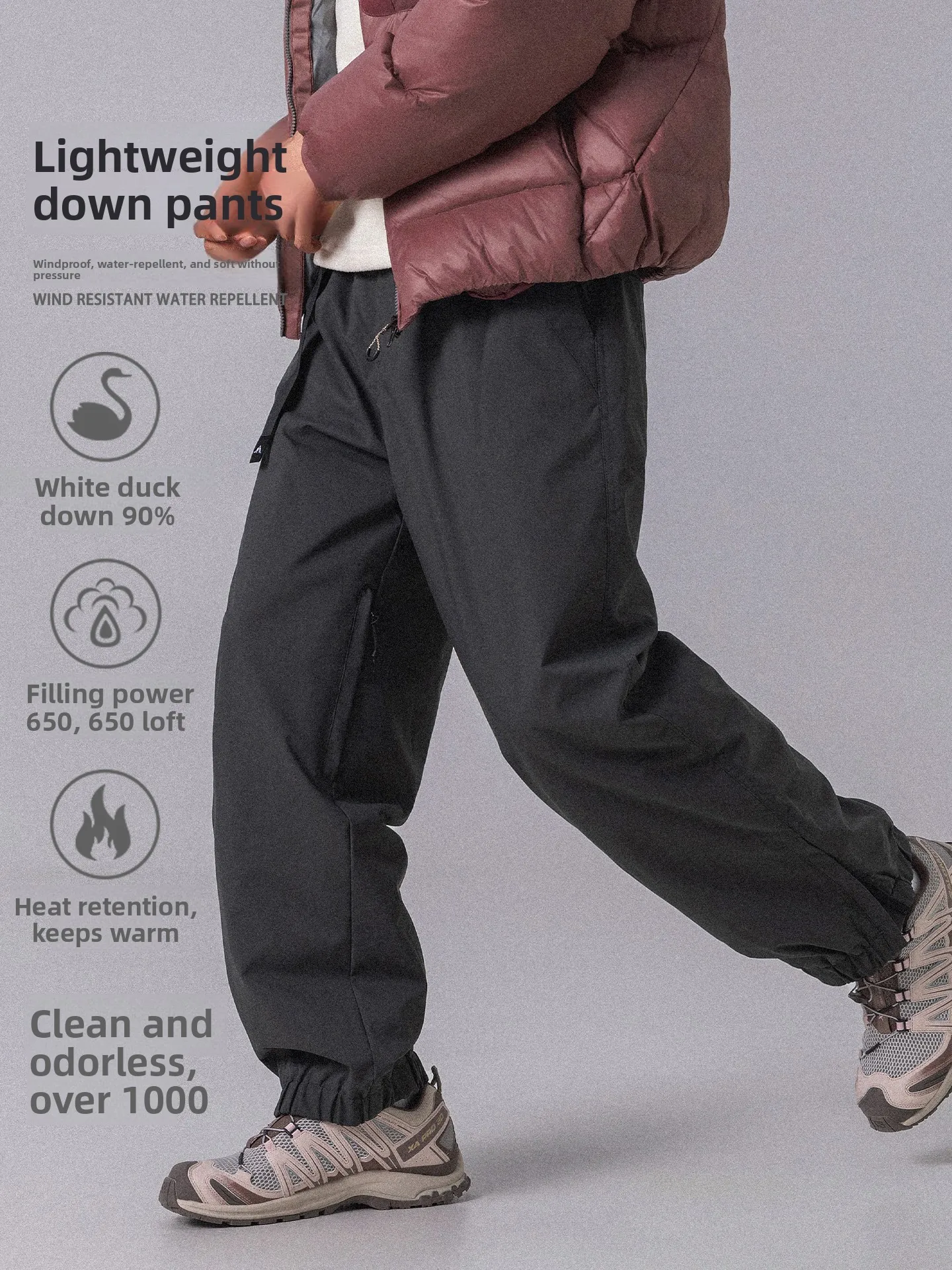 Winter Outdoor Three-Proof down Trousers Thick Warm Youth Fashion Polyester Fiber Workwear Pants for Skiing And Snow Sports