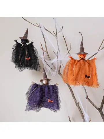 1PC nuova decorazione di Halloween maglia zucca spettrale strega bambola pendente casa stregata oggetti di scena per feste decorazione appesa