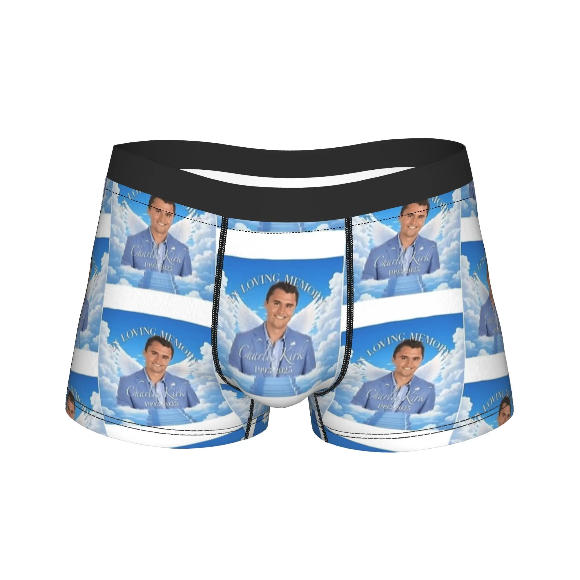 

Charlie Kirk Memorial Underwear Man Panties Customs Sexy Soft Trunk Trenky Boxer Brief Large Size