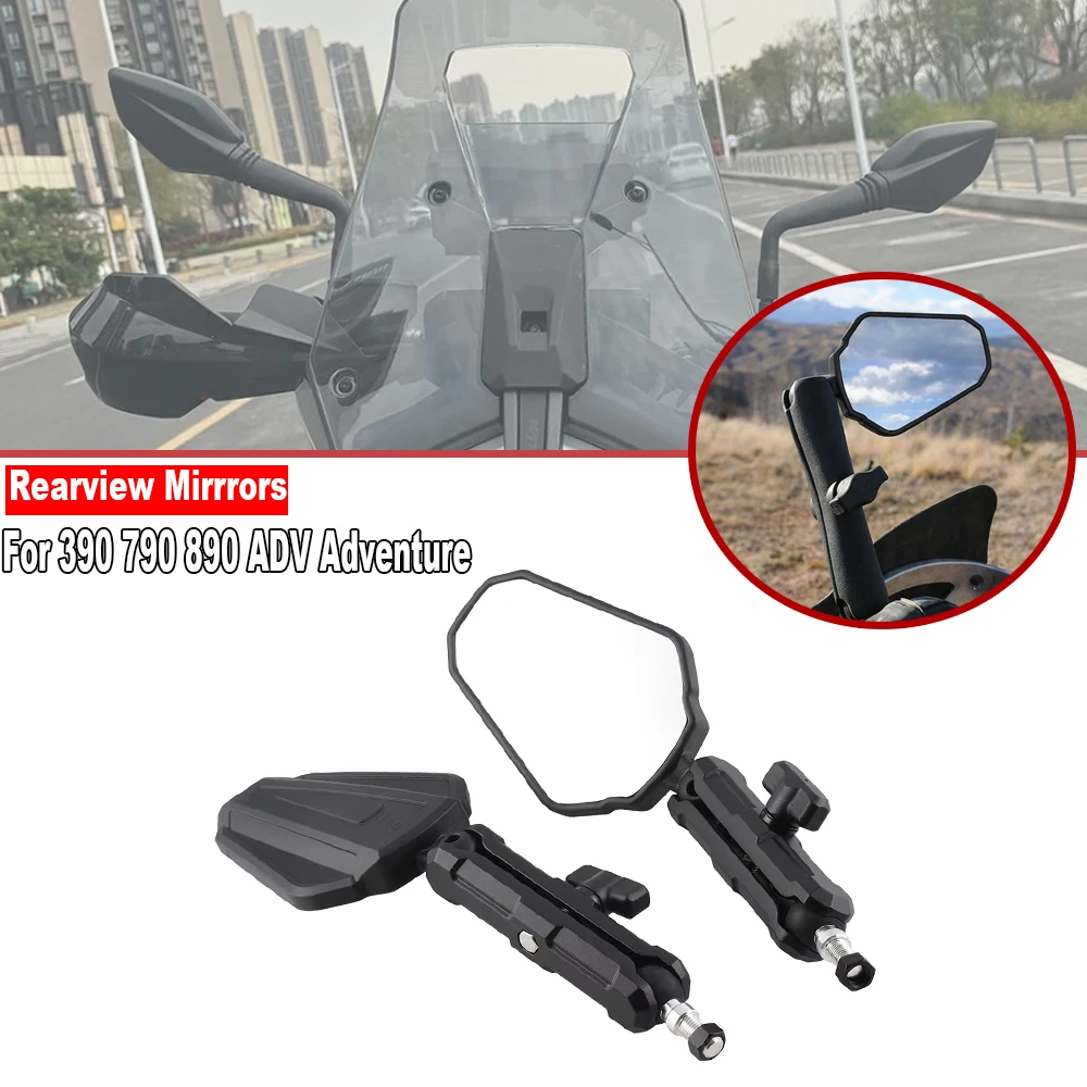 

For 390 790 890 ADV Adventure New Motorcycle West Wind Rearview Mirrors Ajustable Side Mirror Ball Stud with