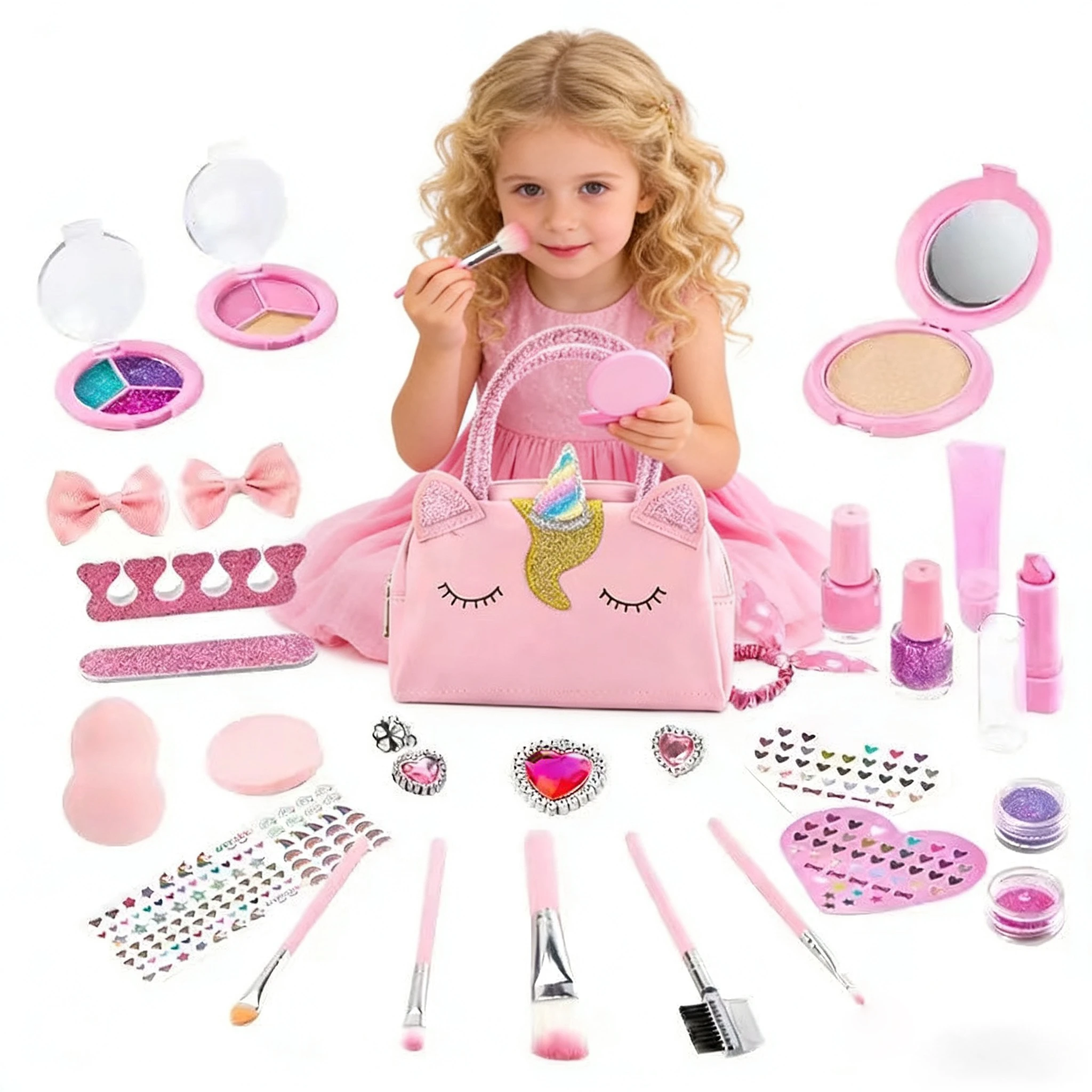 Safe Non-Toxic Girls Pretend Makeup Set Unicorn Bag girls giftgirls gift kids toys kids makeup set