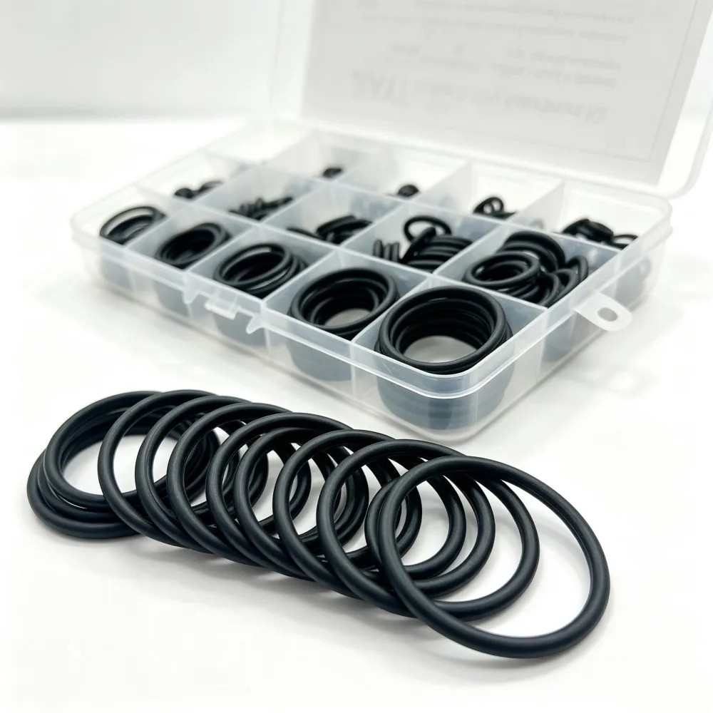 225Pcs NBR O Ring Nitrile Rubber Black O-Ring Oil Resistant Sealing Gasket Faucet Pipe Car Plumbing O-Ring Kit CS2.4mm OD7-30mm
