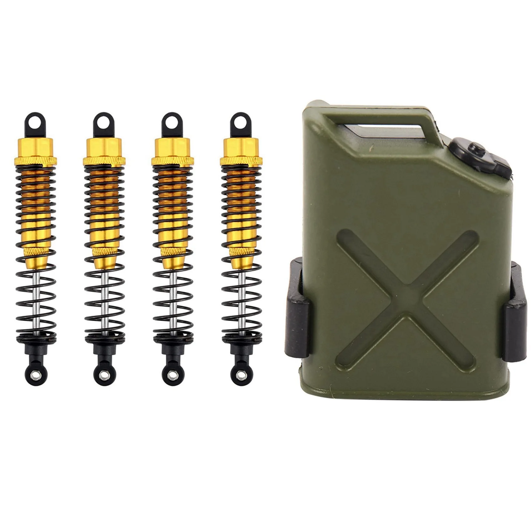 타미야 CC01 Axial SCX10 90046 D90 D110 TF2 Traxxas TRX-4 그린용 AS96-1세트 미니 연료 탱크 및 4개의 108mm 쇼크 업소버