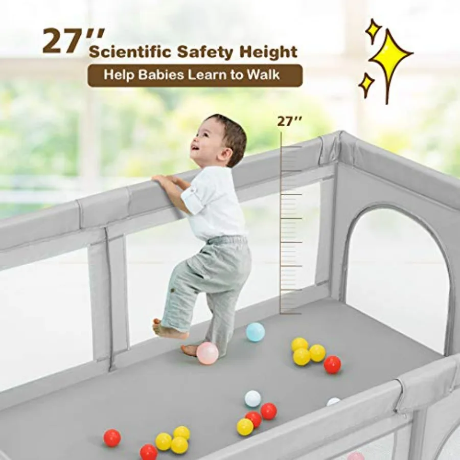 Box per bambini Box da gioco extra large per bambini Indoor Outdoor con palline oceaniche Ventose antiscivolo Manubrio B