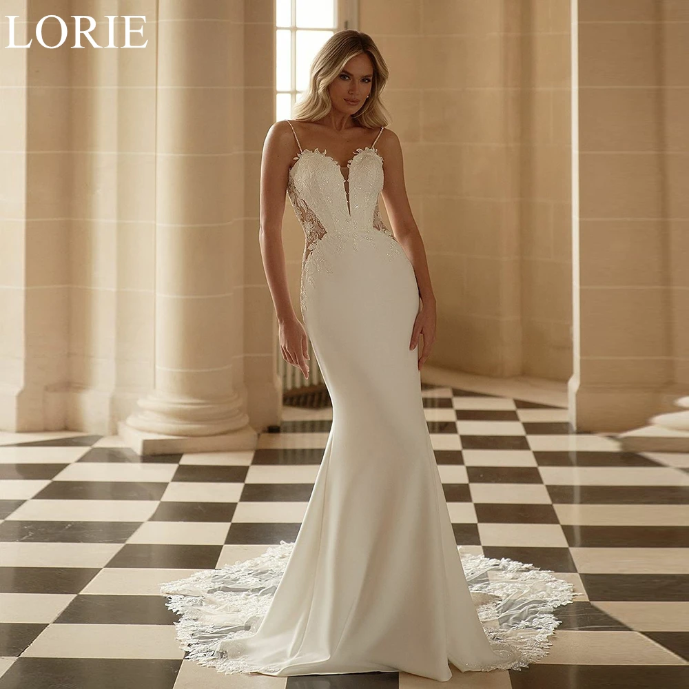 Lorie-vestidos de casamento elegantes com alças, apliques de renda, vestido de noiva sereia, vestido de formatura, vestidos de noiva requintados, 2024