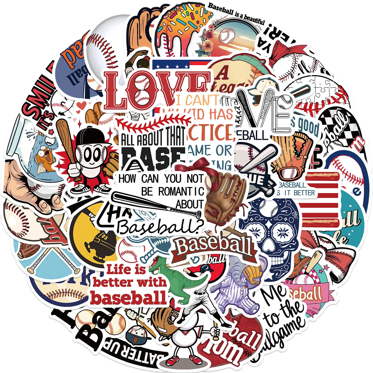 

50 шт. забавные мультяшные бейсбольные спортивные наклейки для скрапбукинга, материал для коллажей, чехлы для телефонов, гитарные тетради, сделай сам, декоративные