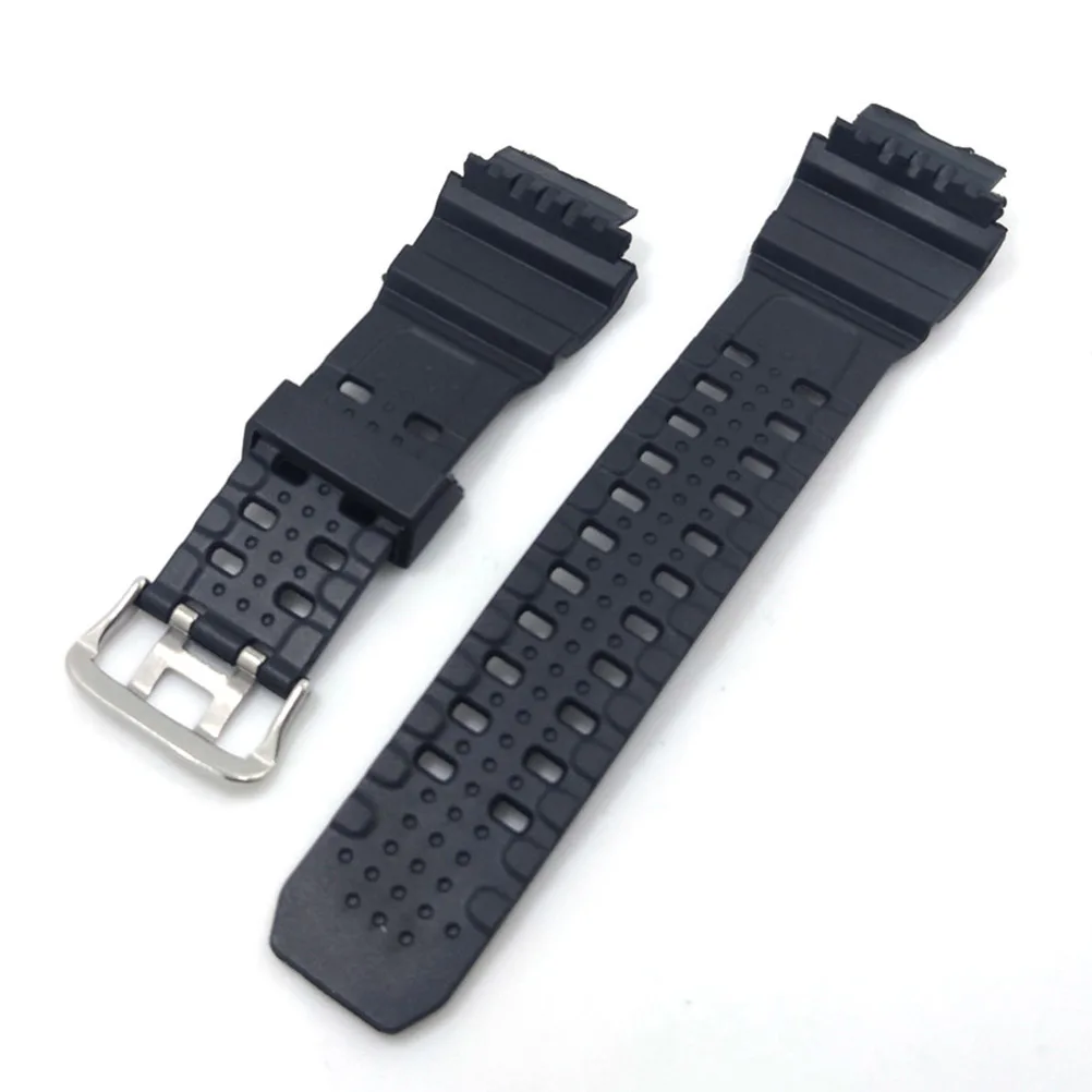 Bracelet de montre en résine noire, bracelet de remplacement confortable en PU pour hommes et femmes, montre-bracelet de Sport décontractée à la mode