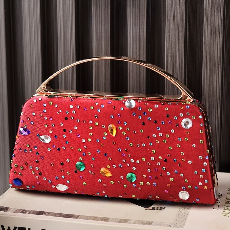 

Faionable Sequin Evening Bag Silk Handbag Par Clutch Cross-Border New Sle Hard ell Polyester oulder Bag