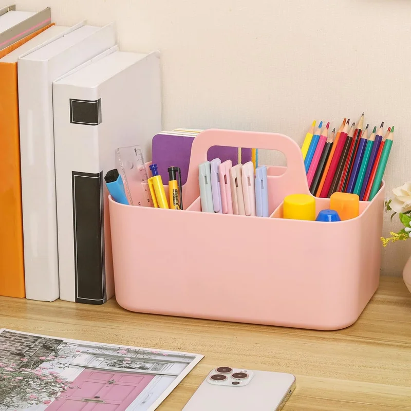 

TOPLIVING Children Multi-Functional Basket Organizer Modern Pens Organizer Durable PP Plastic Cleaning Storage With Handle