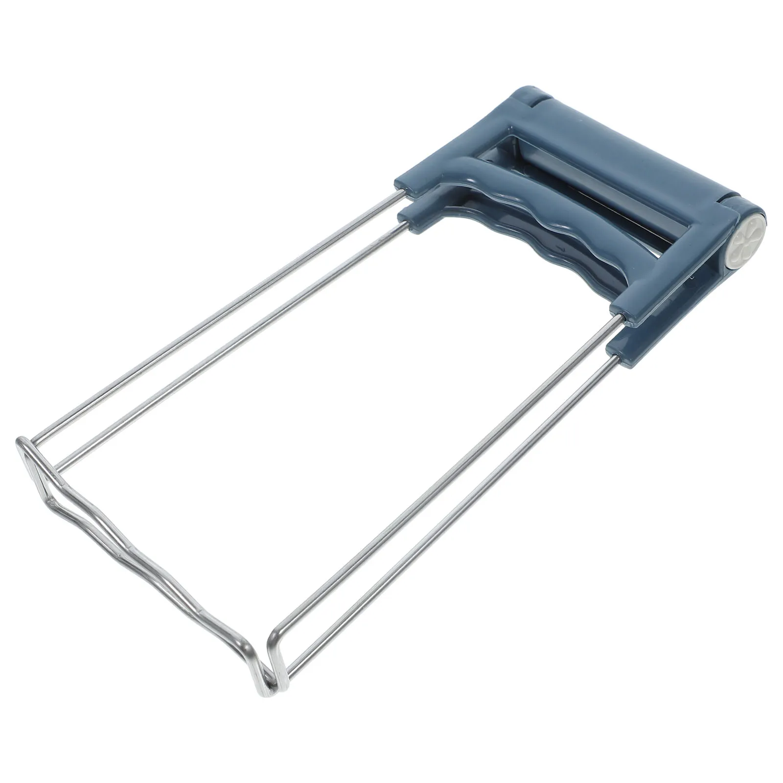 

Stainless Steel Anti-Scald Plate Gripper Foldable Hot Dish Lifter Bowl Pot Crockery Clamp Kitchen Tool Blue Curve Handle Pp