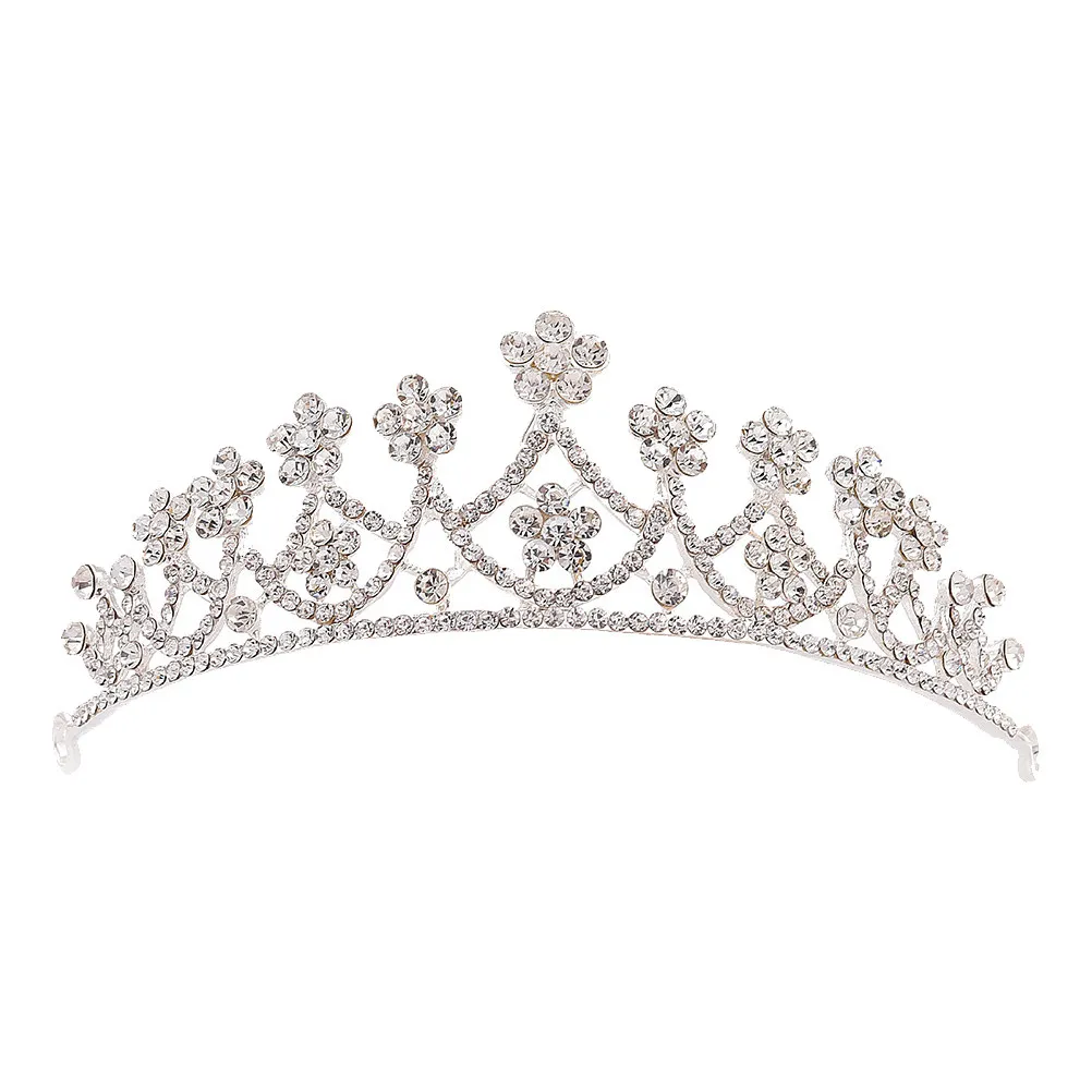 Rhinestone Stylish Bride Crown Headdress Wedding Bridal Hairband Delicate Decorative Headpiece Birthday