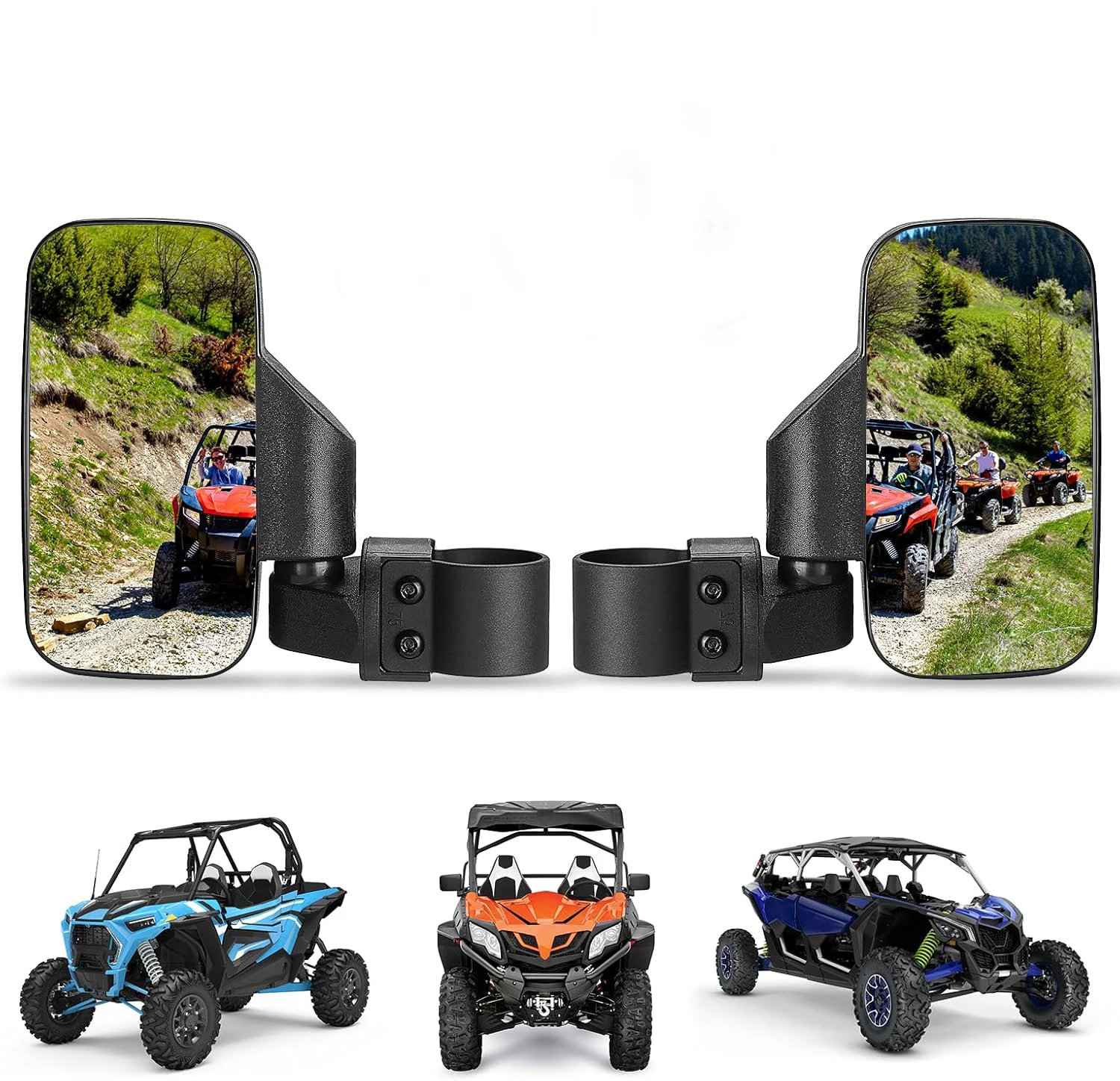 

UTV 1.75" 2" Mirrors Side Rear View Mirrors For Polaris RZR, Kawasaki Mule Teryx, Honda Pioneer SXS, Yamaha YXZ Wolverine