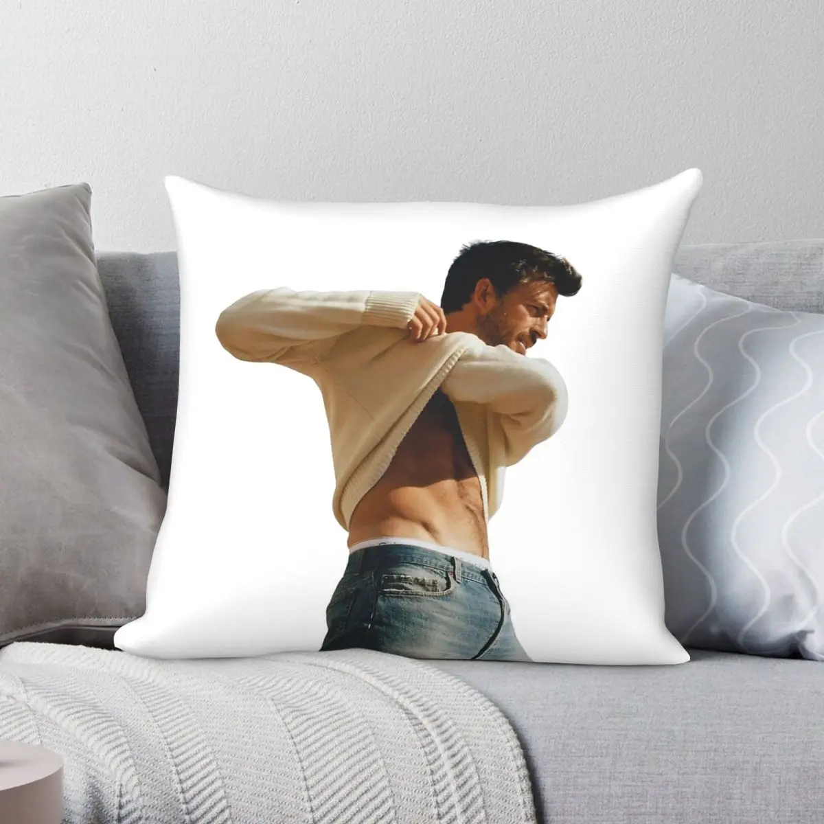 Jonathan Bailey Sexy Pillowcase Polyester Linen Velvet Creative Zip Decorative Pillow Case Sofa Cushion Cover