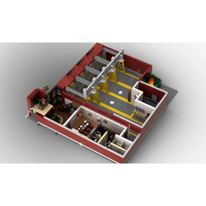 シティストリートビューモデル Moc ビルディングレンガモジュラー消防署テクノロジーブロック車のギフトクリスマスおもちゃ DIY セットアセンブリ